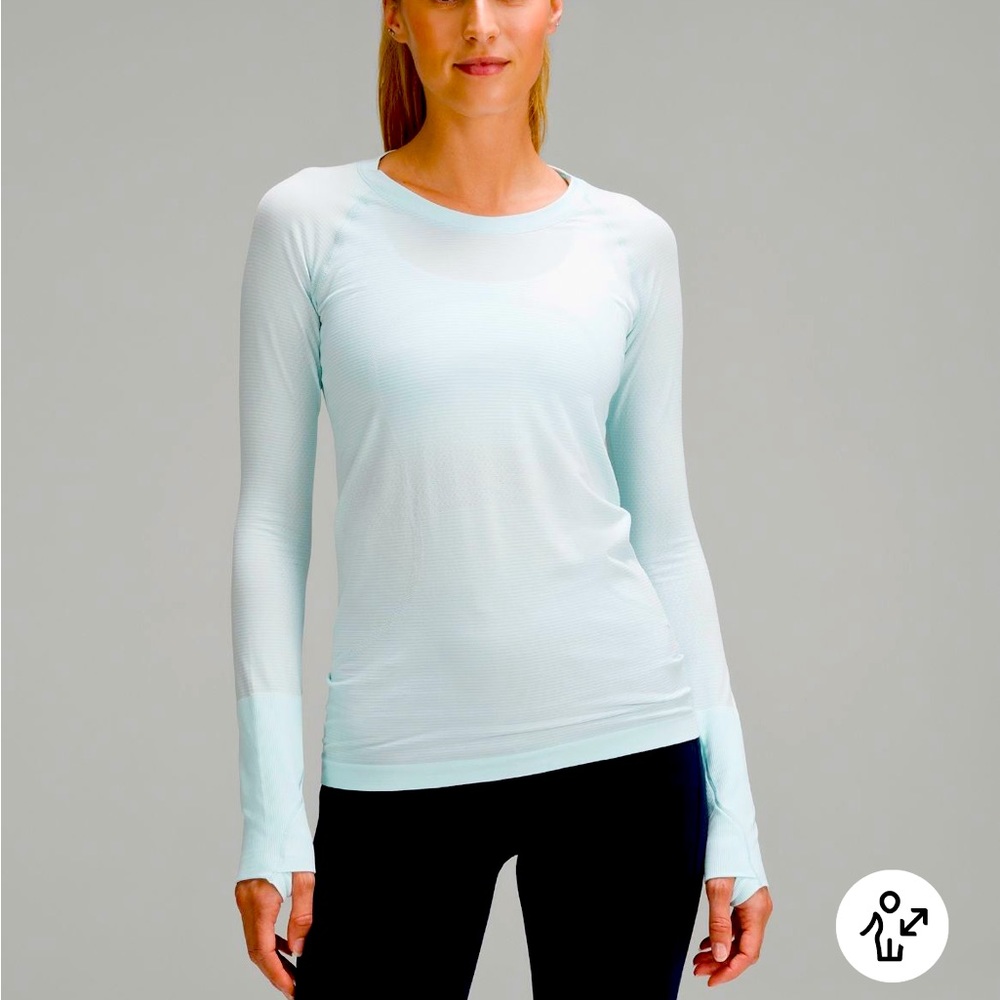 Lululemon Swiftly Tech Long Sleeve Crew  Sheer Blue Size 10 NWT
